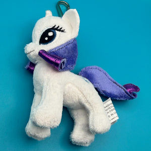 4' VTG 'Rarity' My Little Pony Plush -  vintage keychain vintage charms for bag nostalgia vintage keychains y2k collectible - Bag Crap