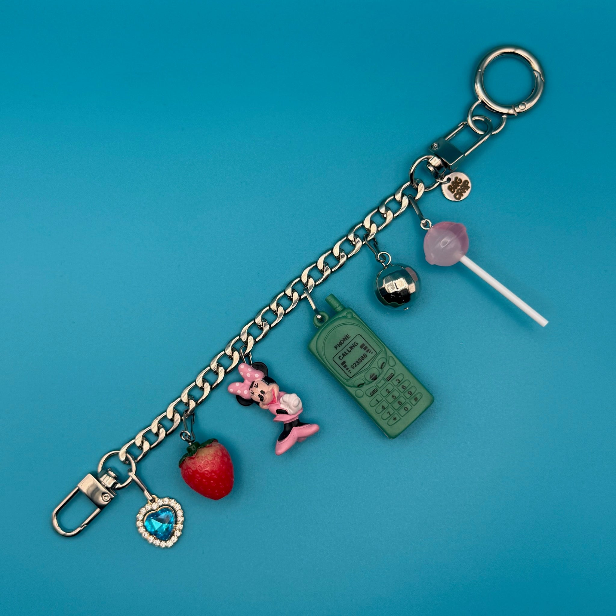 Minnie Mouse Cell Phone   Chain - vintage bag charm chains silver nostalgia vintage y2k vintage keychain vintage charms for bag nostalgia vintage keychains y2k collectible - Bag Crap