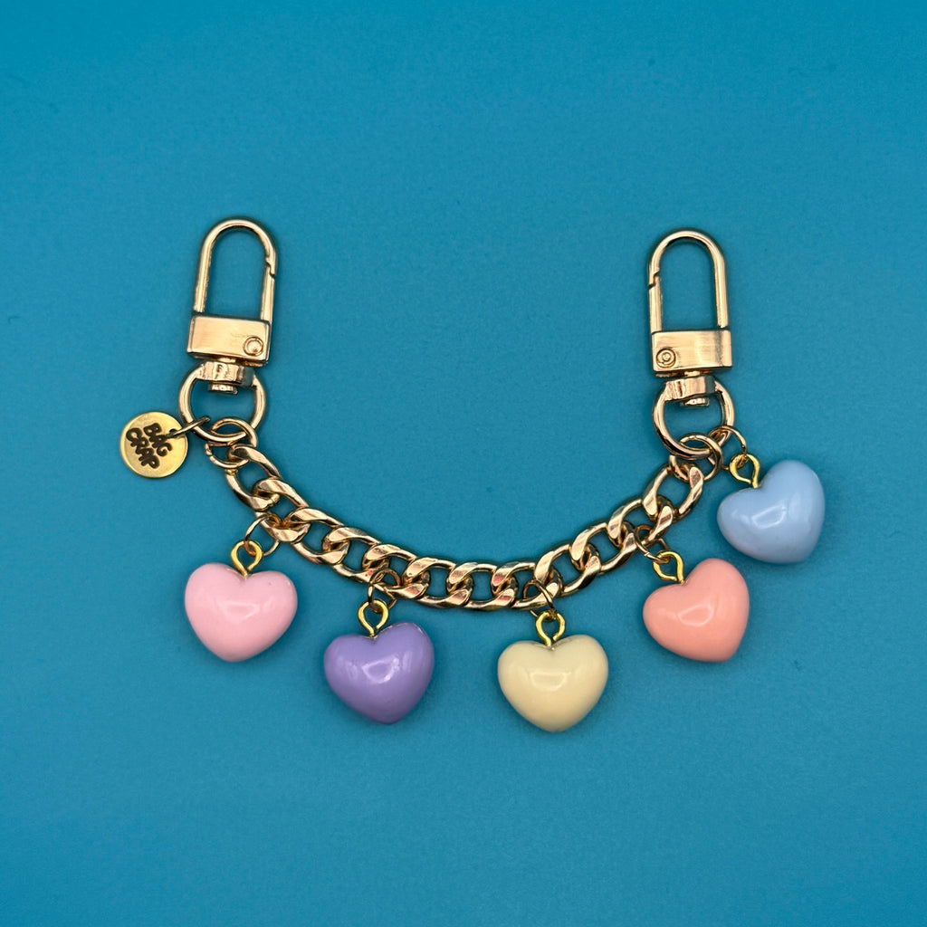 Pastel Heart Bag Charm 6.5