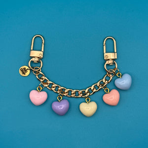 Pastel Heart   6.5' Chain - vintage bag charm chains silver nostalgia vintage y2k vintage keychain vintage charms for bag nostalgia vintage keychains y2k collectible - Bag Crap
