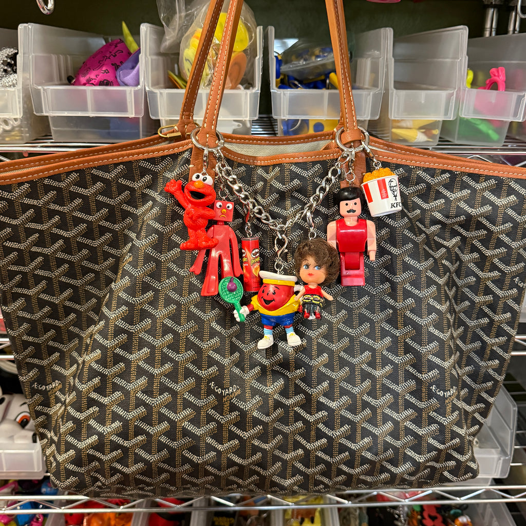 Vintage 1980s-Y2K Red Toy Bag Charm Keychain Collection