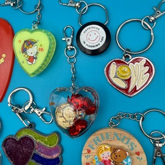 Vintage 1970s-2000s Valentines Keychains & Bag Charms: You Pick