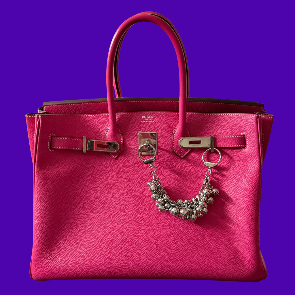 Handcrafted Disco Ball Silver Bag Charm Chain