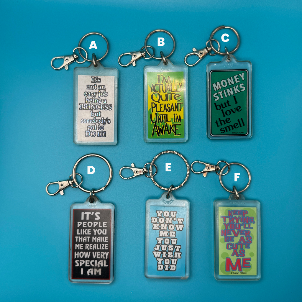 Vintage Y2K Funny Phrase Keychains