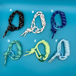 Paracord  s — Blue, Black, White - clips carabiners charms keychains bag designer vintage keychain vintage charms for bag nostalgia vintage keychains y2k collectible - Bag Crap