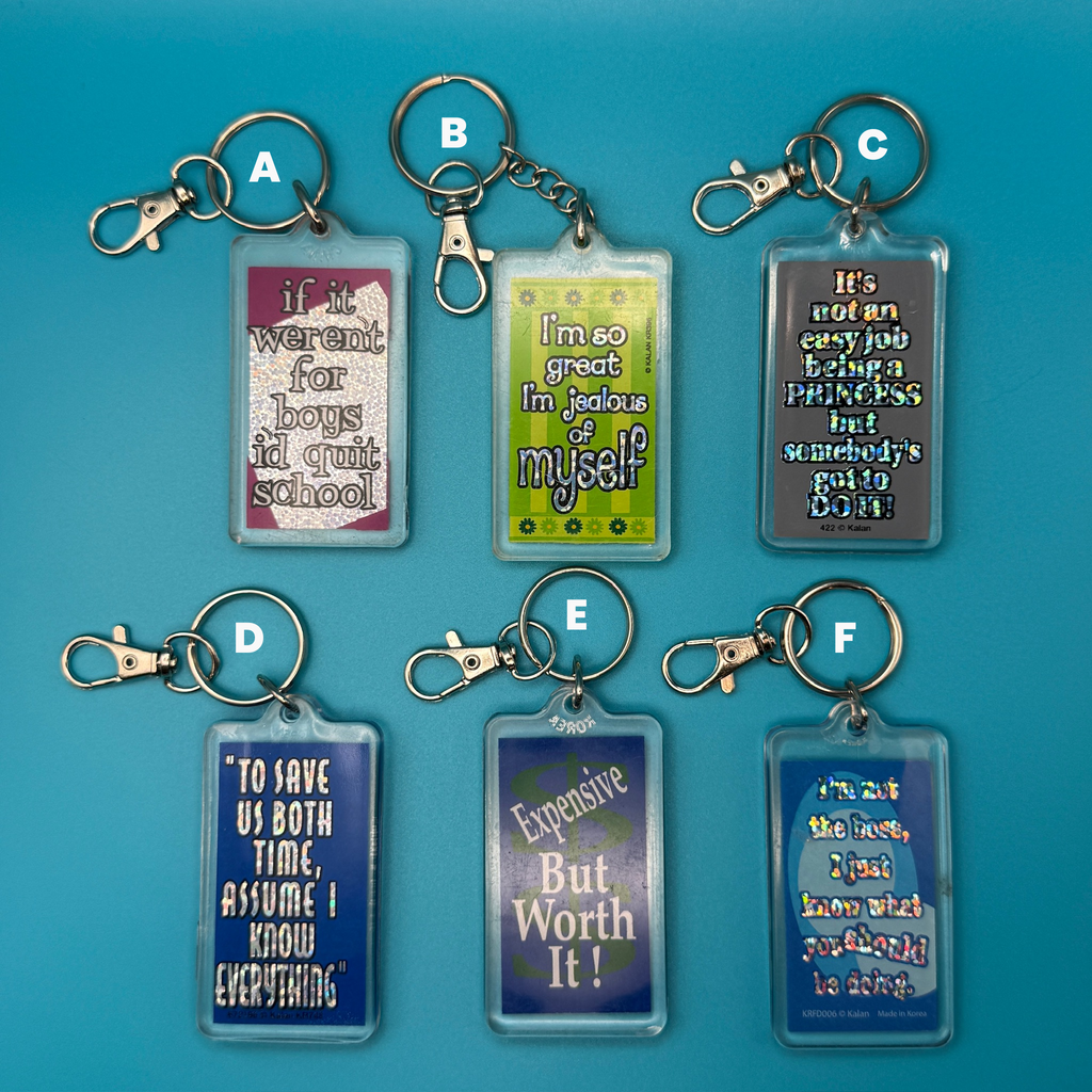 Vintage Y2K Comedy Phrase Kaplan Keychains