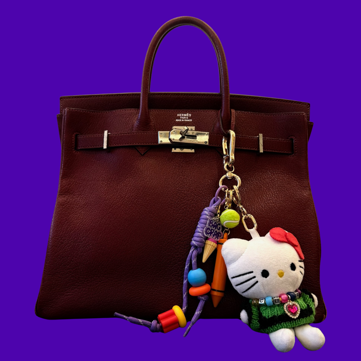 Hello Kitty Sweater Plush Gold   Pack - hello kitty sanrio japan kawaii rare vintage keychain vintage charms for bag nostalgia vintage keychains y2k collectible - Bag Crap