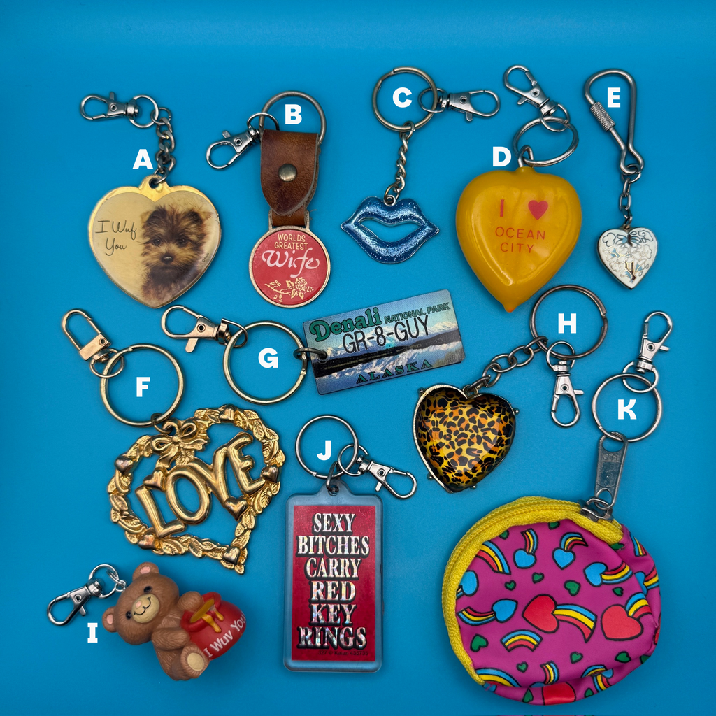 Vintage Valentines Keychains & Bag Charms: You Pick