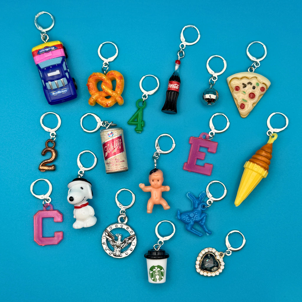 Individual Vintage Trinket Shoe Charms with Huggie Clips