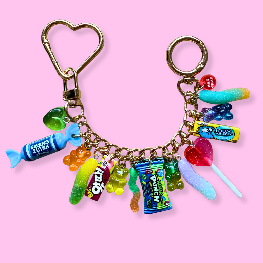 1:1 Stacked Candy Bag Charm Chain - Blue/Gold