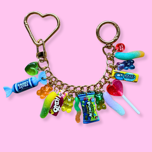 1:1 Stacked Candy   Chain - Blue/Gold - vintage bag charm chains silver nostalgia vintage y2k vintage keychain vintage charms for bag nostalgia vintage keychains y2k collectible - Bag Crap