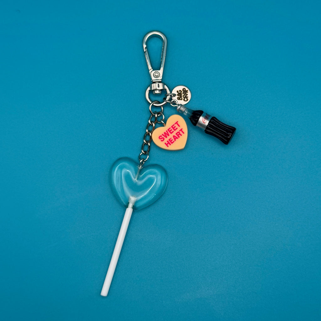 Galentine's Diet Coke Lollipop Silver Bag Charm