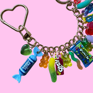 1:1 Stacked Candy   Chain - Blue/Gold - vintage bag charm chains silver nostalgia vintage y2k vintage keychain vintage charms for bag nostalgia vintage keychains y2k collectible - Bag Crap