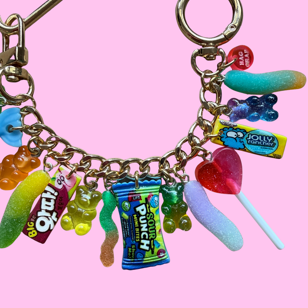 1:1 Stacked Candy Bag Charm Chain - Blue/Gold