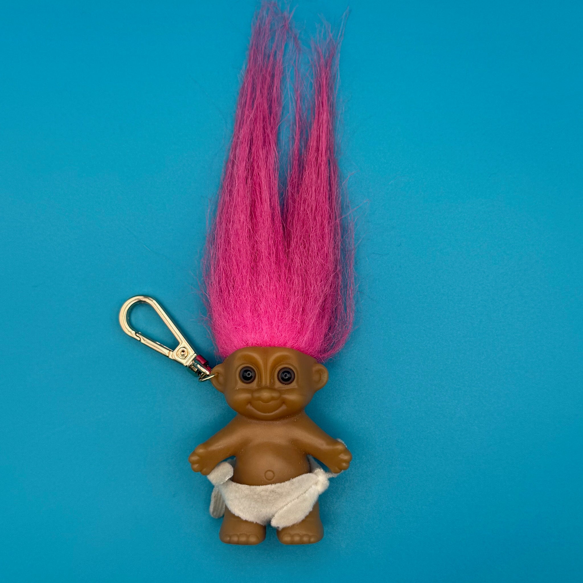 Troll Doll  : Pink Hair Diaper Baby Troll - troll charms troll keychains vintage keychain vintage charms for bag nostalgia vintage keychains y2k collectible - Bag Crap