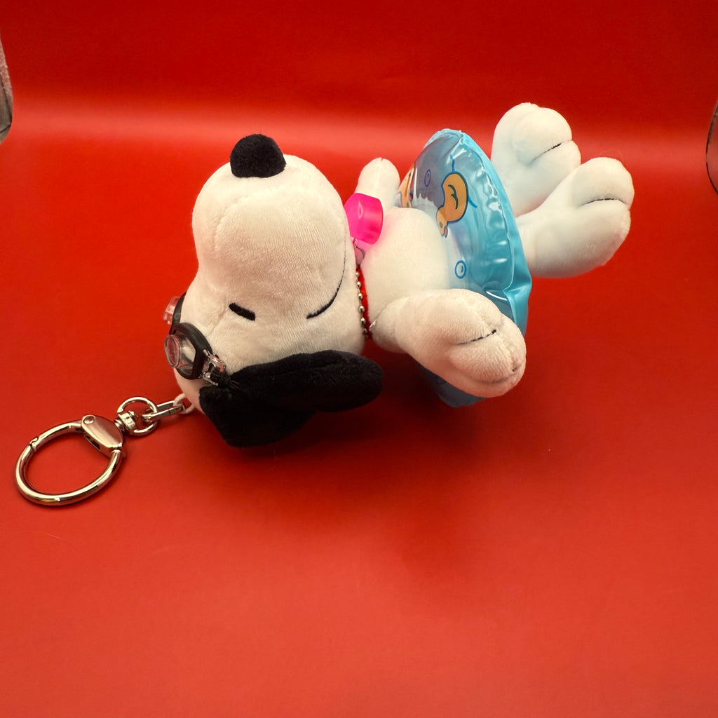 6” Snoopy Plushie Bag Charm with Blue Pool Float & Goggles