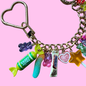 1:1 Candy Stacked   Chain - Green/Gold - vintage bag charm chains silver nostalgia vintage y2k vintage keychain vintage charms for bag nostalgia vintage keychains y2k collectible - Bag Crap
