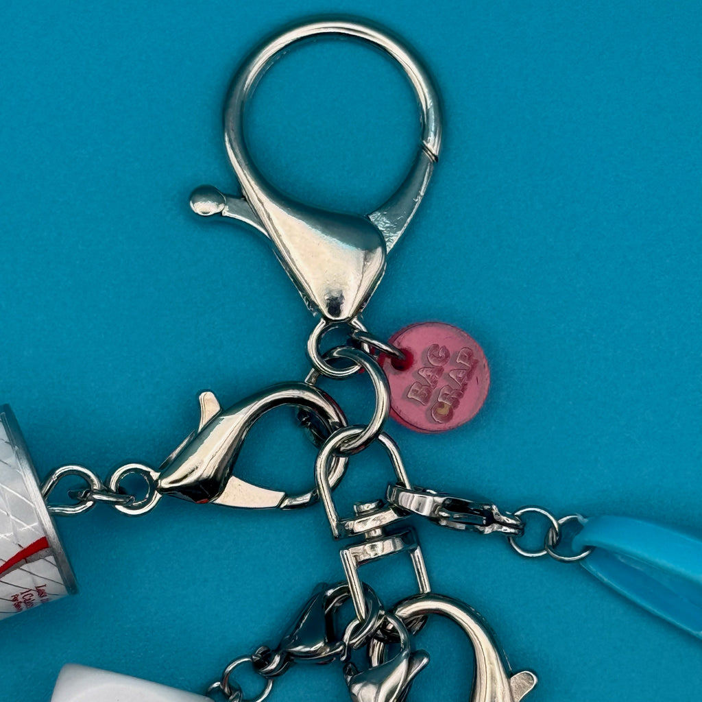 Mini Diet Coke + Neon Race Car Trinket Bag Charm Set