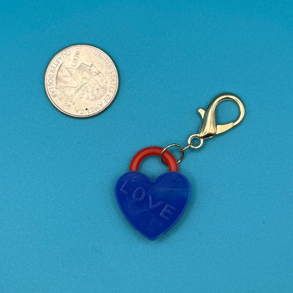 Vintage Plastic Heart Trinket Bag Charms