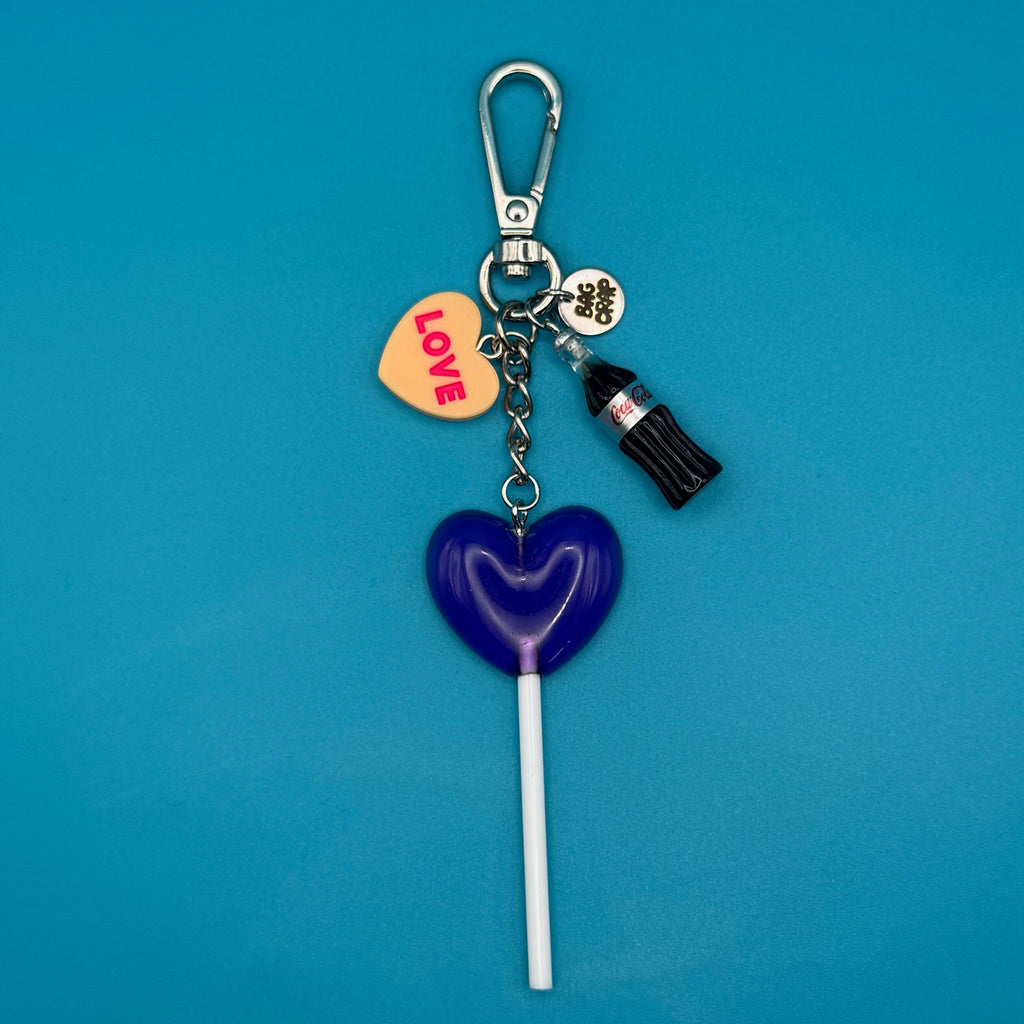 Galentine's Diet Coke Lollipop Silver Bag Charm