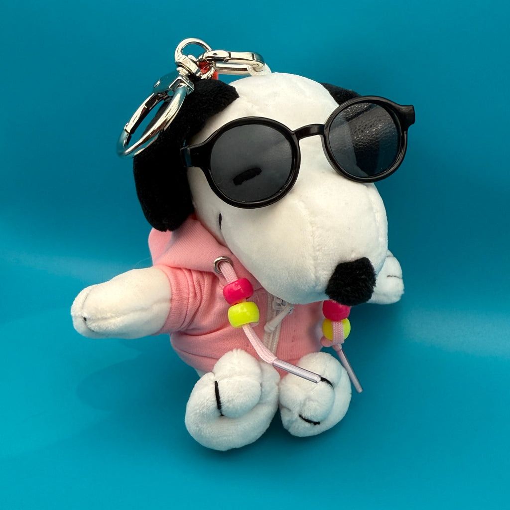 6” Snoopy Plushie + Pink Hoodie Bag Charm