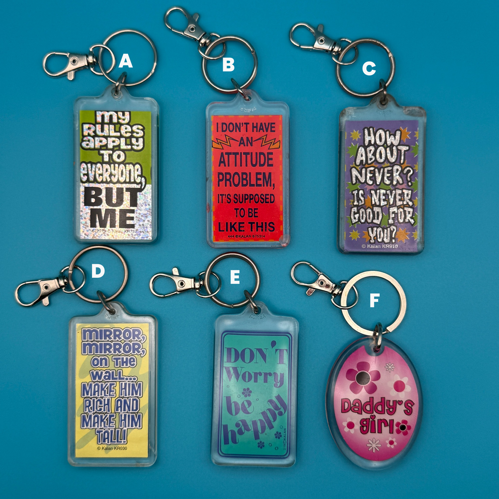 Vintage Y2K Comedy Phrase Kaplan Keychains