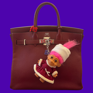 4'  Russ Holiday Troll Doll  : Pink Hair - troll charms troll keychains vintage keychain vintage charms for bag nostalgia vintage keychains y2k collectible - Bag Crap