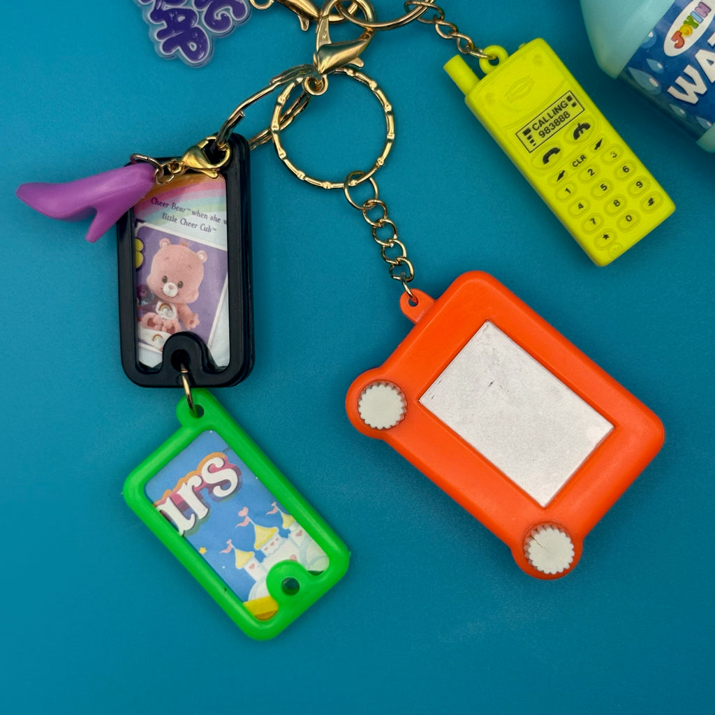 One-of-One Vintage Keychain Bag Charm Set — Etch-a-Sketch