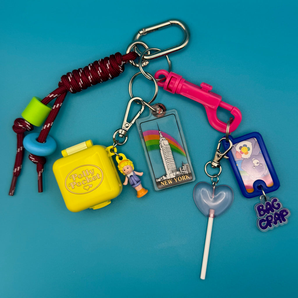 One-of-One Vintage Keychain Bag Charm Set — Yellow Polly Pocket