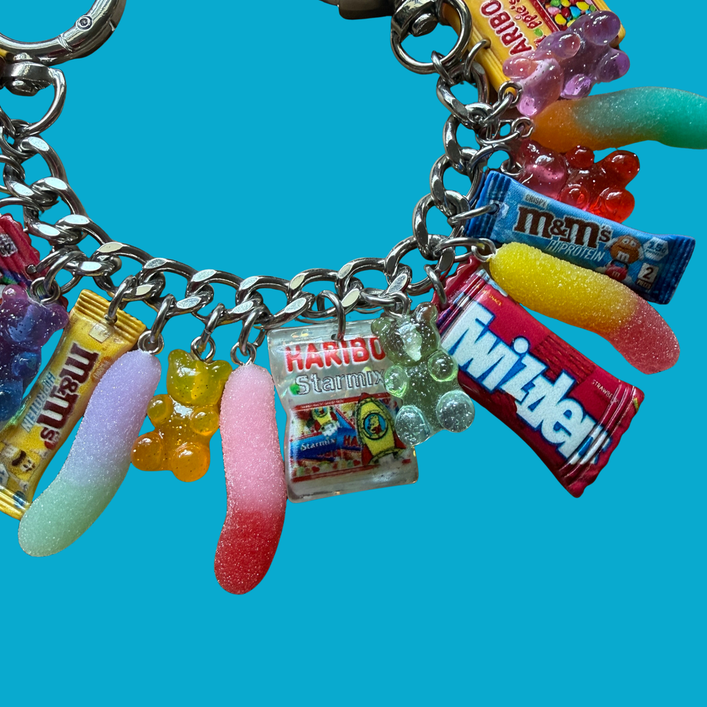 1:1 Stacked Candy Bag Charm Chain - Butterfinger/Silver