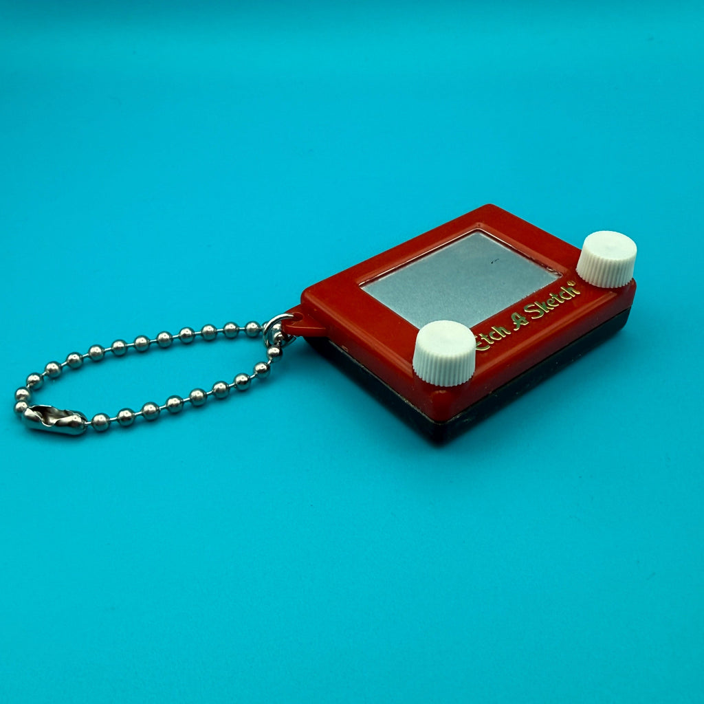 Vintage 90s Etch-A-Sketch Bag Charm Keychain