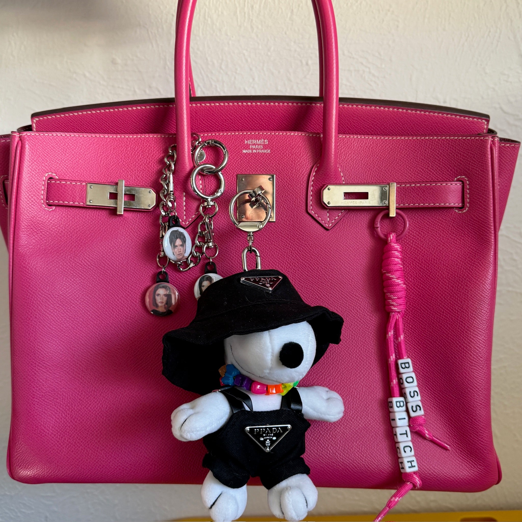 'Boss B*tch' Beaded Paracord s -  vintage keychain vintage charms for bag nostalgia vintage keychains y2k collectible - Bag Crap