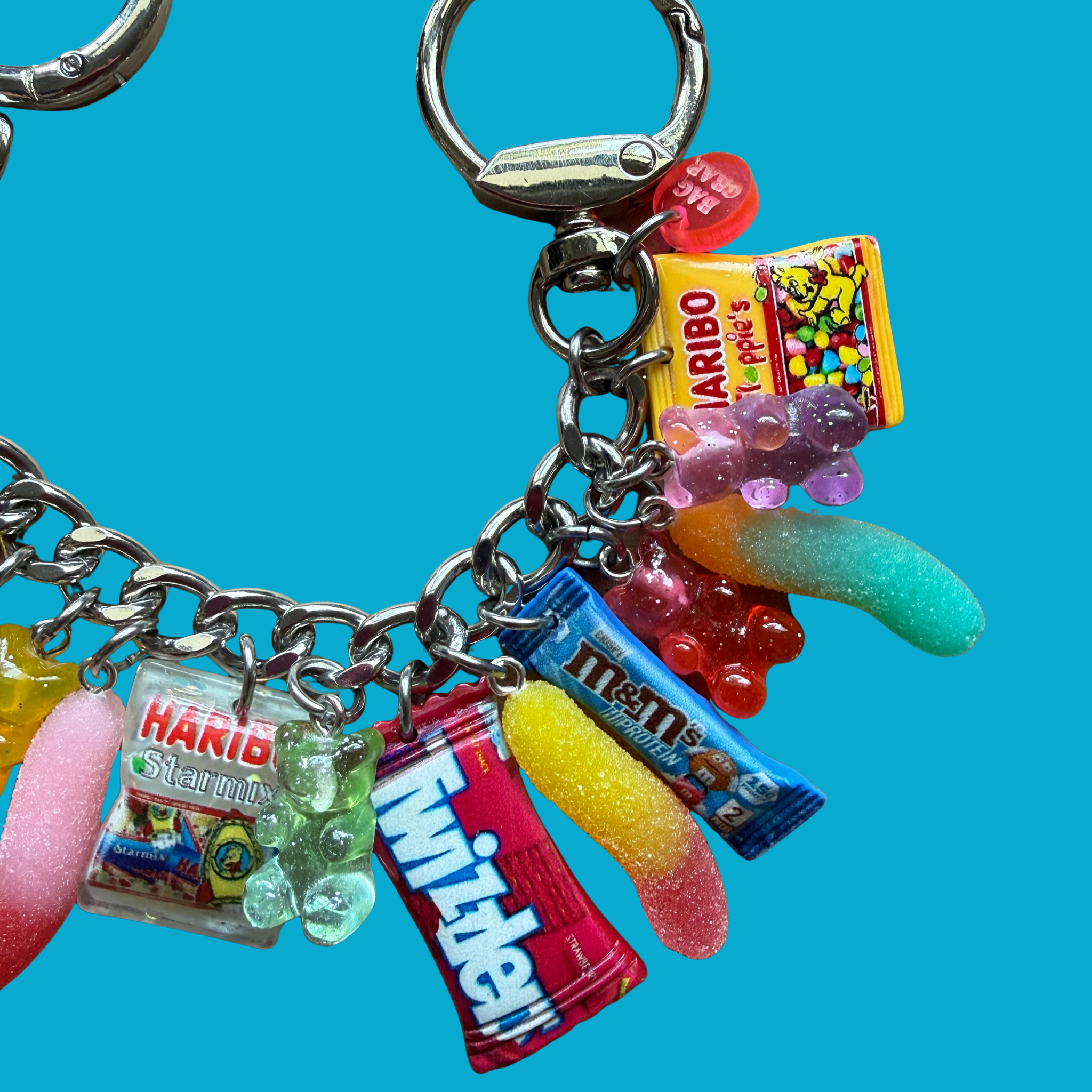1:1 Stacked Candy   Chain - Butterfinger/Silver - vintage bag charm chains silver nostalgia vintage y2k vintage keychain vintage charms for bag nostalgia vintage keychains y2k collectible - Bag Crap