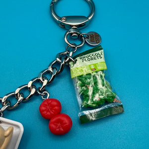 90s Barbie Chicken Dinner Silver   Chain - vintage bag charm chains silver nostalgia vintage y2k vintage keychain vintage charms for bag nostalgia vintage keychains y2k collectible - Bag Crap