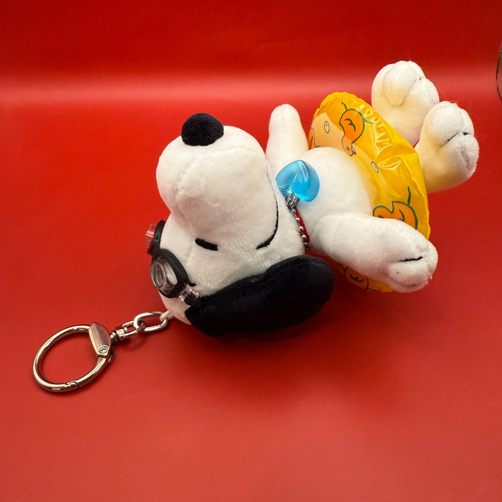 6” Snoopy Plushie Bag Charm with Yellow Pool Float & Goggles