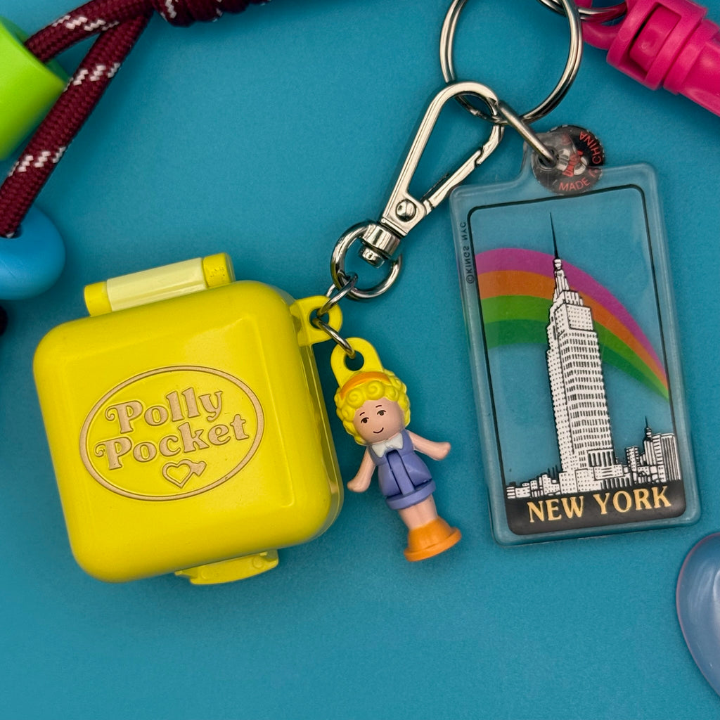 One-of-One Vintage Keychain Bag Charm Set — Yellow Polly Pocket