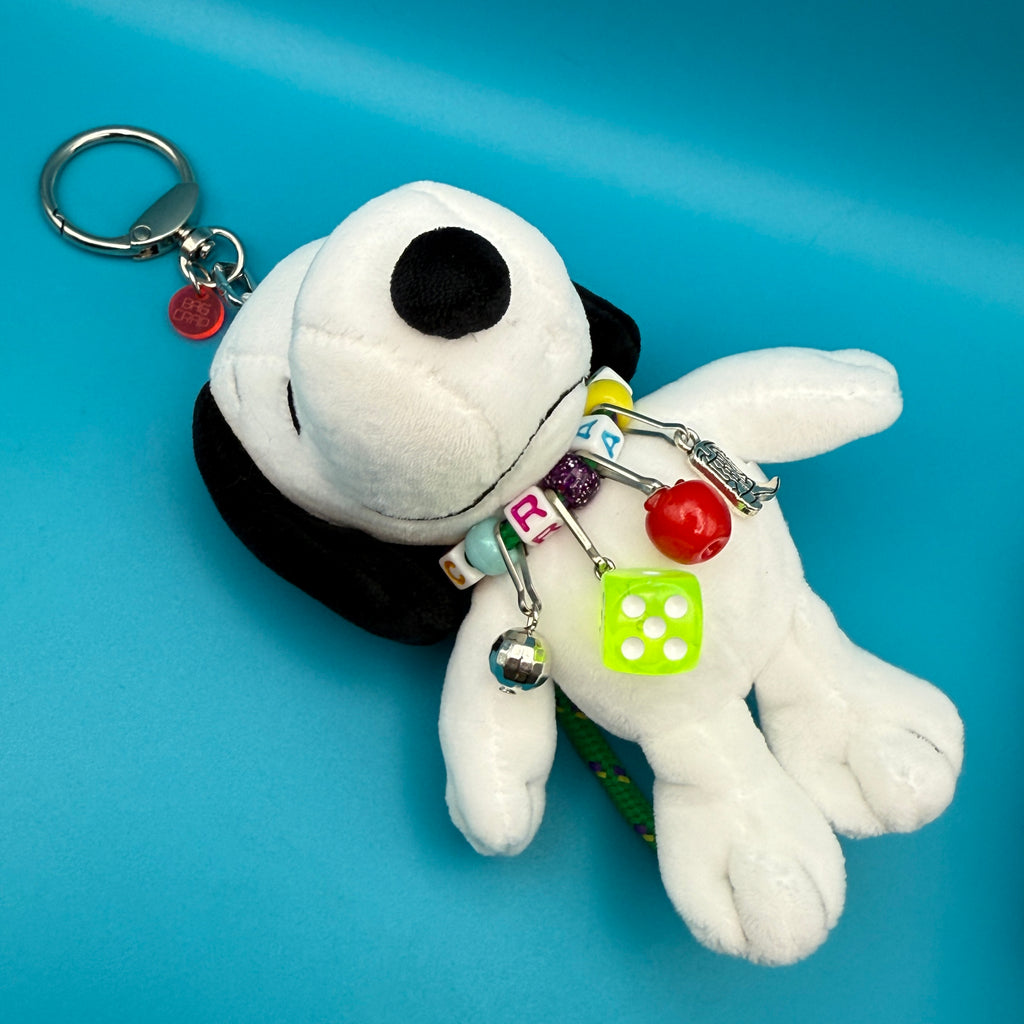 6” Snoopy Plushie Lucky Bag Charm with Silver Clip
