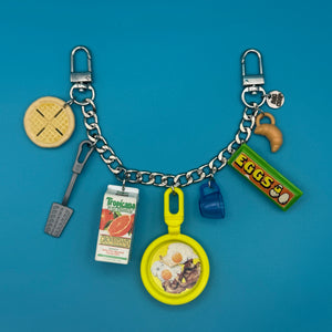 ‘90s Barbie Foods Silver   Chain - vintage bag charm chains silver nostalgia vintage y2k vintage keychain vintage charms for bag nostalgia vintage keychains y2k collectible - Bag Crap