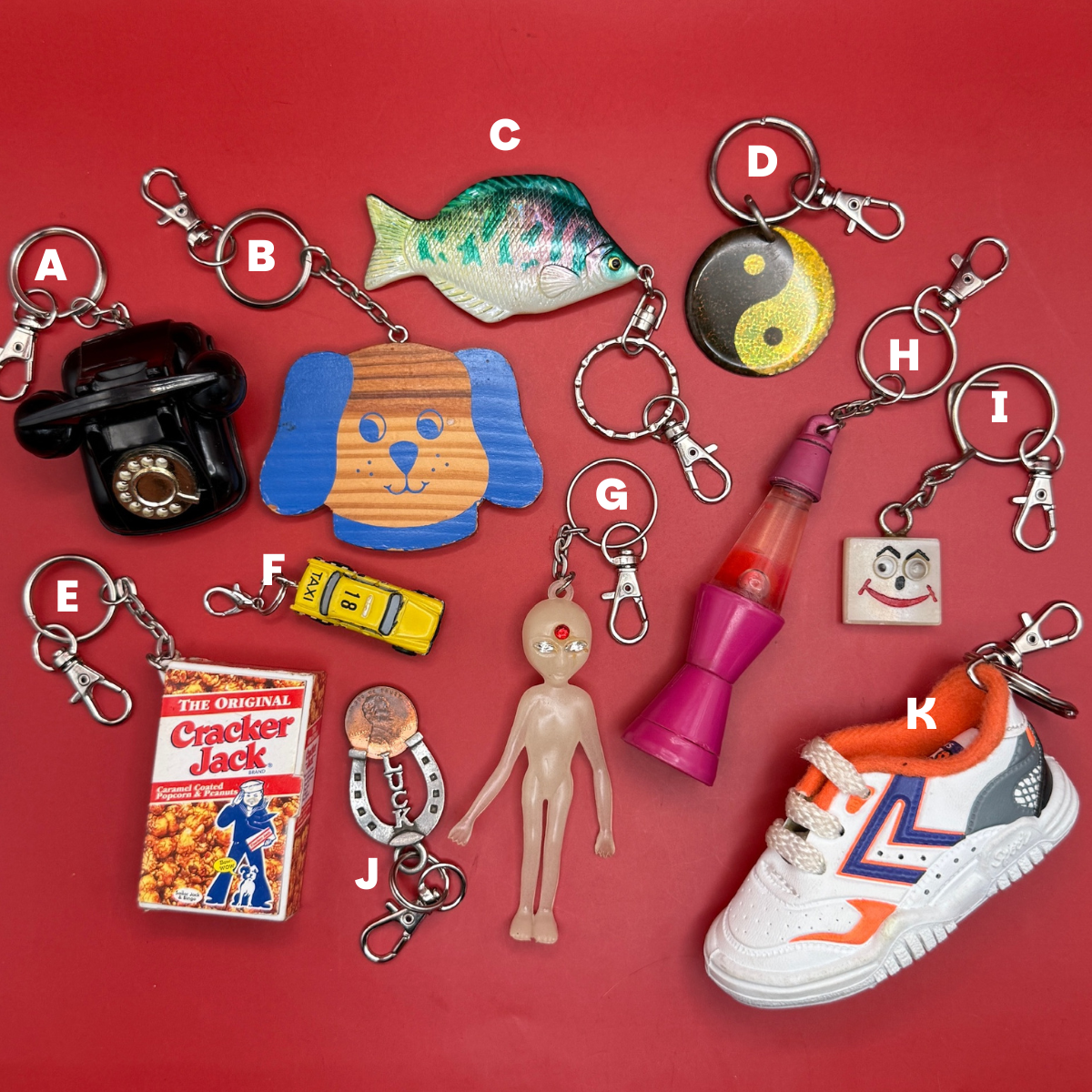 1970s-1990s  s &  s: Lava Lamp, Alien -  vintage keychain vintage charms for bag nostalgia vintage keychains y2k collectible - Bag Crap
