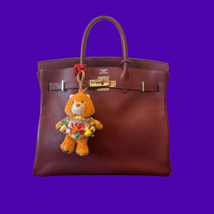 Orange 'Tenderheart' Care Bear Plush -  vintage keychain vintage charms for bag nostalgia vintage keychains y2k collectible - Bag Crap