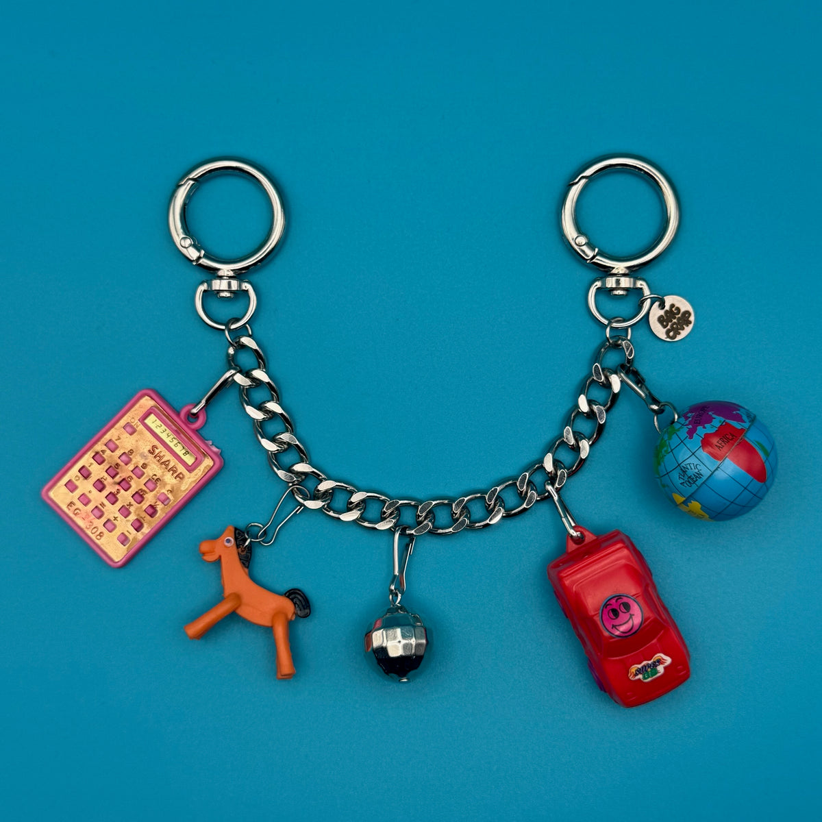 Mini Toy   Chain: Pokey & Calculator - vintage bag charm chains silver nostalgia vintage y2k vintage keychain vintage charms for bag nostalgia vintage keychains y2k collectible - Bag Crap