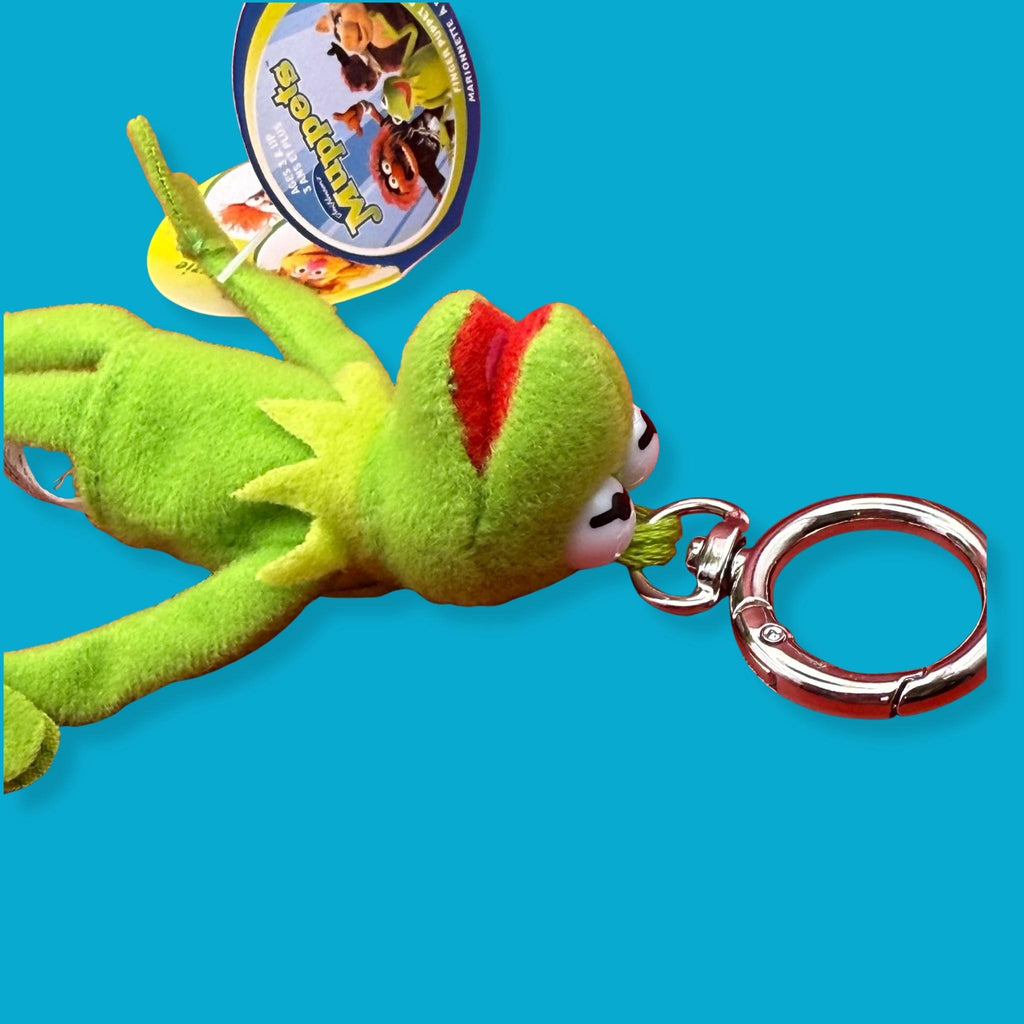 Vintage Mini Kermit the Frog Muppets Plushie Bag Charm Keychain - RARE