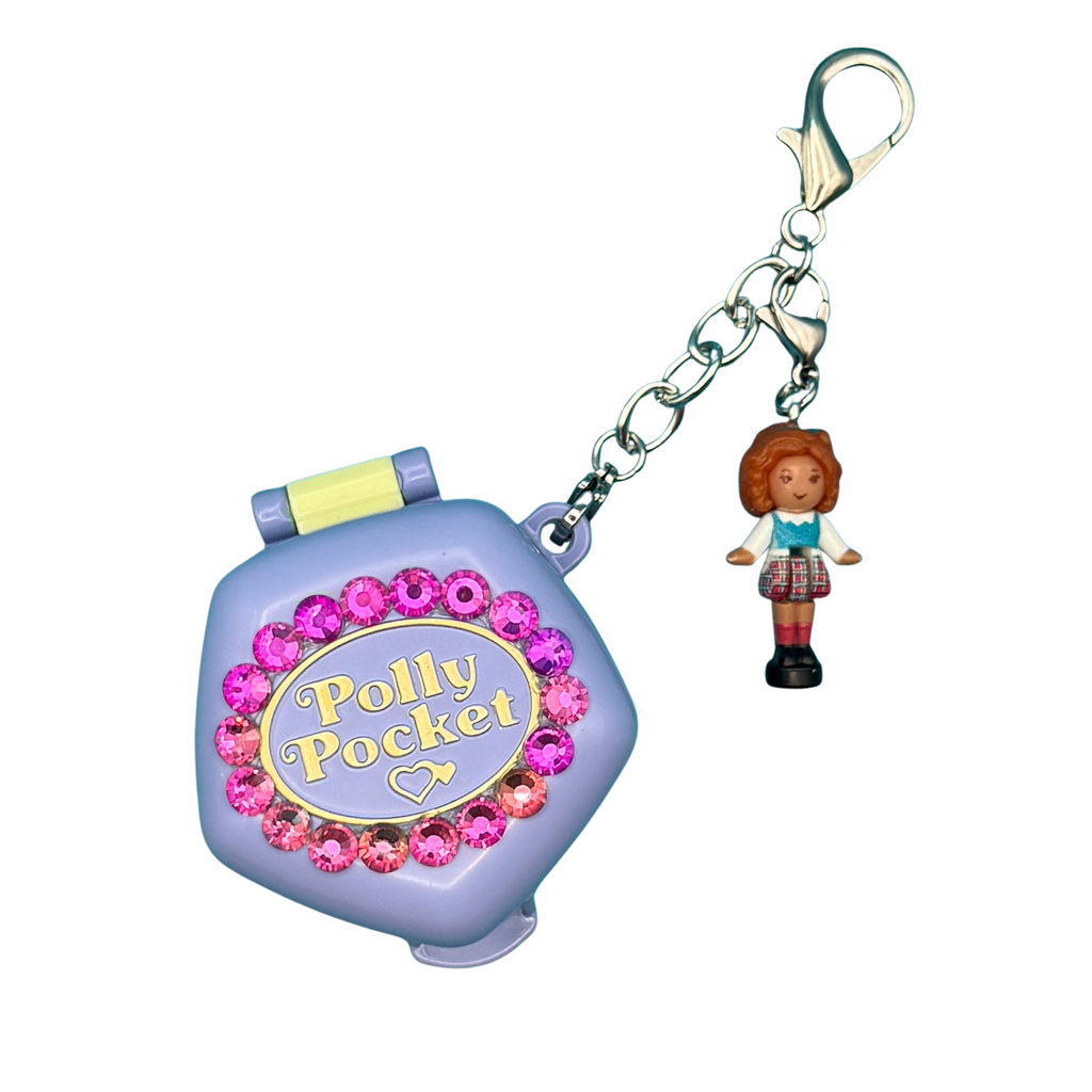 BEDAZZLED Polly Pocket Bag Charm Keychains- You Pick