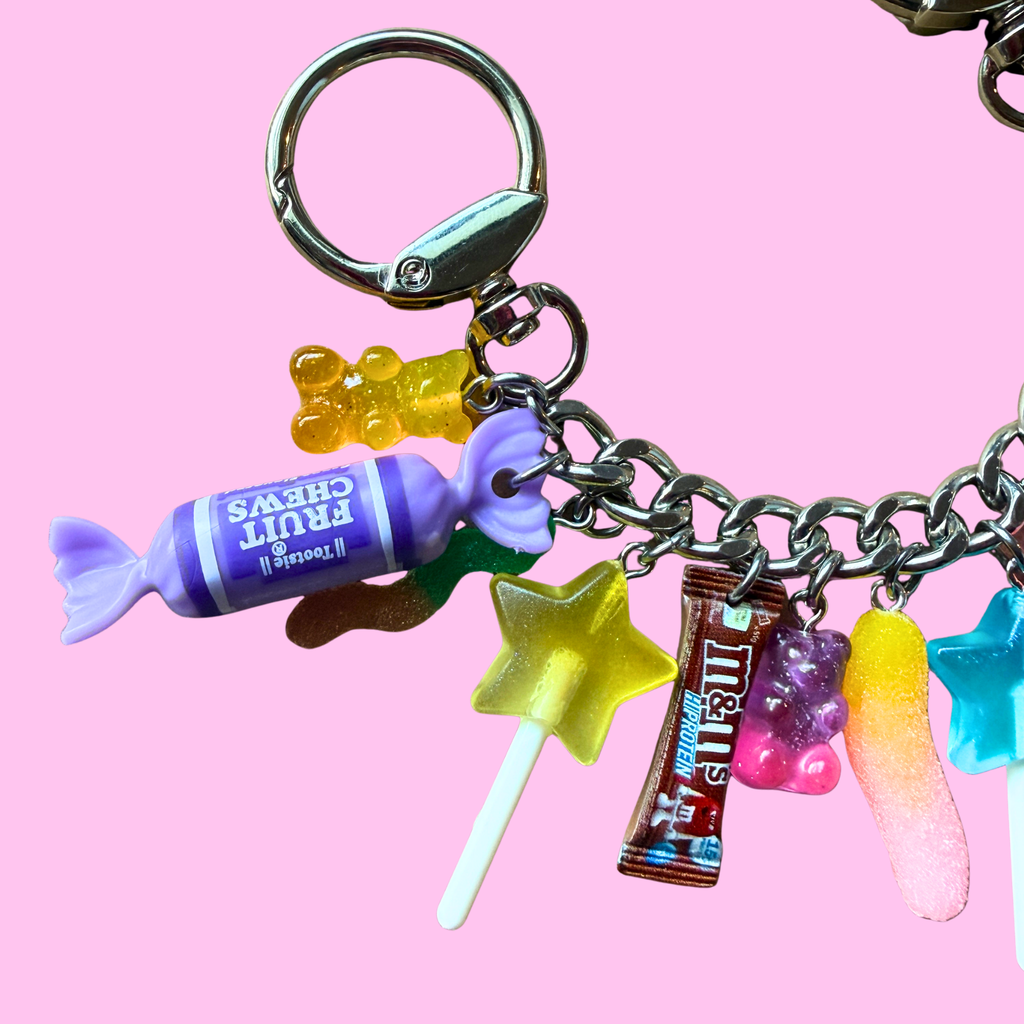 1:1 Stacked Candy Bag Charm Chain - Purple/Silver