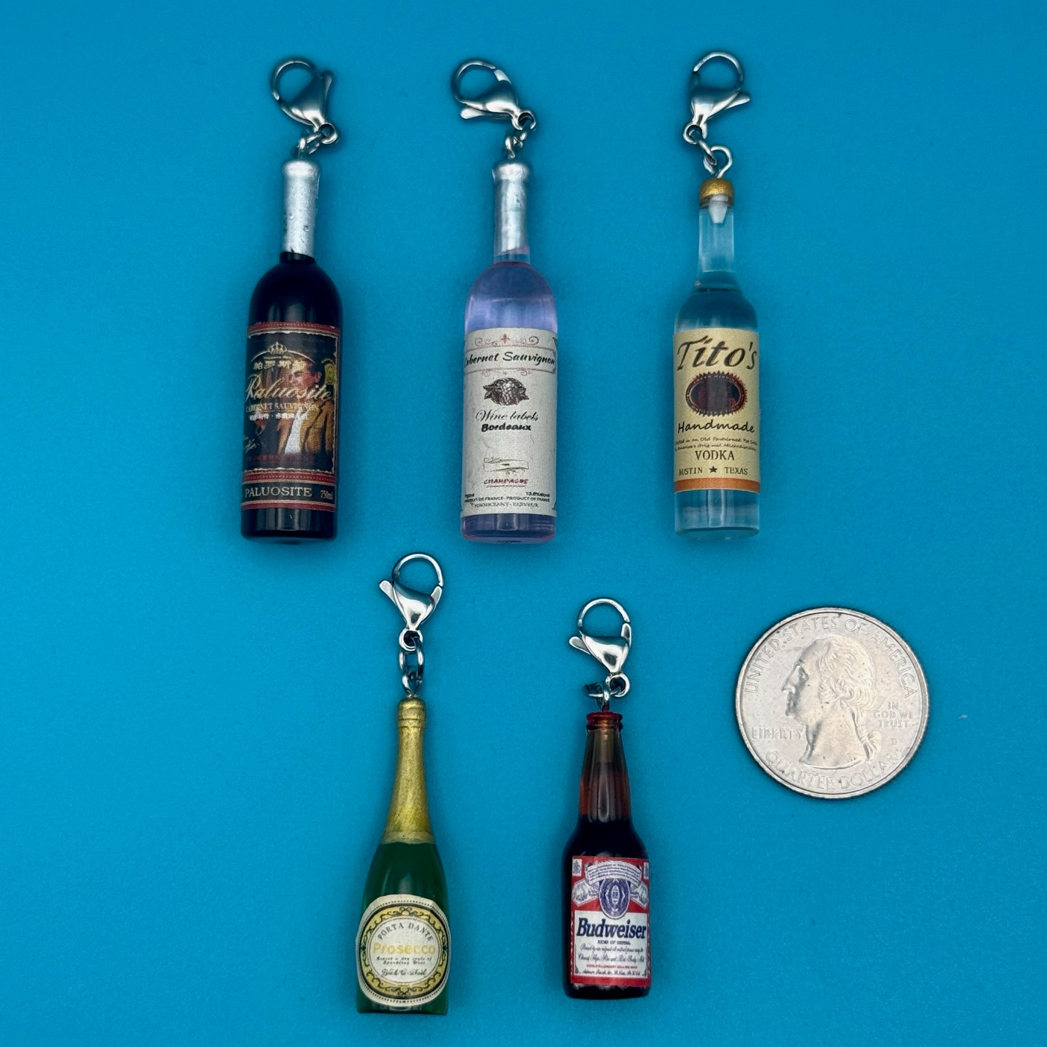 Miniature Vodka, Champagne, and Wine  s: You PIck -  vintage keychain vintage charms for bag nostalgia vintage keychains y2k collectible - Bag Crap