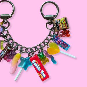 1:1 Stacked Candy   Chain - Purple/Silver - vintage bag charm chains silver nostalgia vintage y2k vintage keychain vintage charms for bag nostalgia vintage keychains y2k collectible - Bag Crap