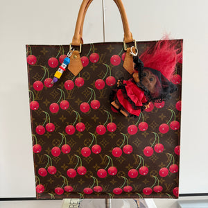 4'  Troll Doll  : Red Hair and Red Lacey Dress Troll -  vintage keychain vintage charms for bag nostalgia vintage keychains y2k collectible - Bag Crap