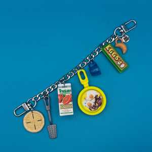 ‘90s Barbie Foods Silver   Chain - vintage bag charm chains silver nostalgia vintage y2k vintage keychain vintage charms for bag nostalgia vintage keychains y2k collectible - Bag Crap