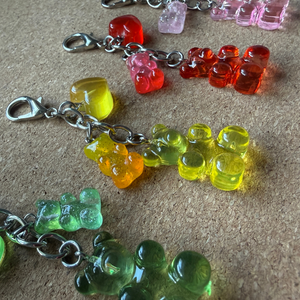 Gummy Bear Candy Mini   - Silver -  vintage keychain vintage charms for bag nostalgia vintage keychains y2k collectible - Bag Crap