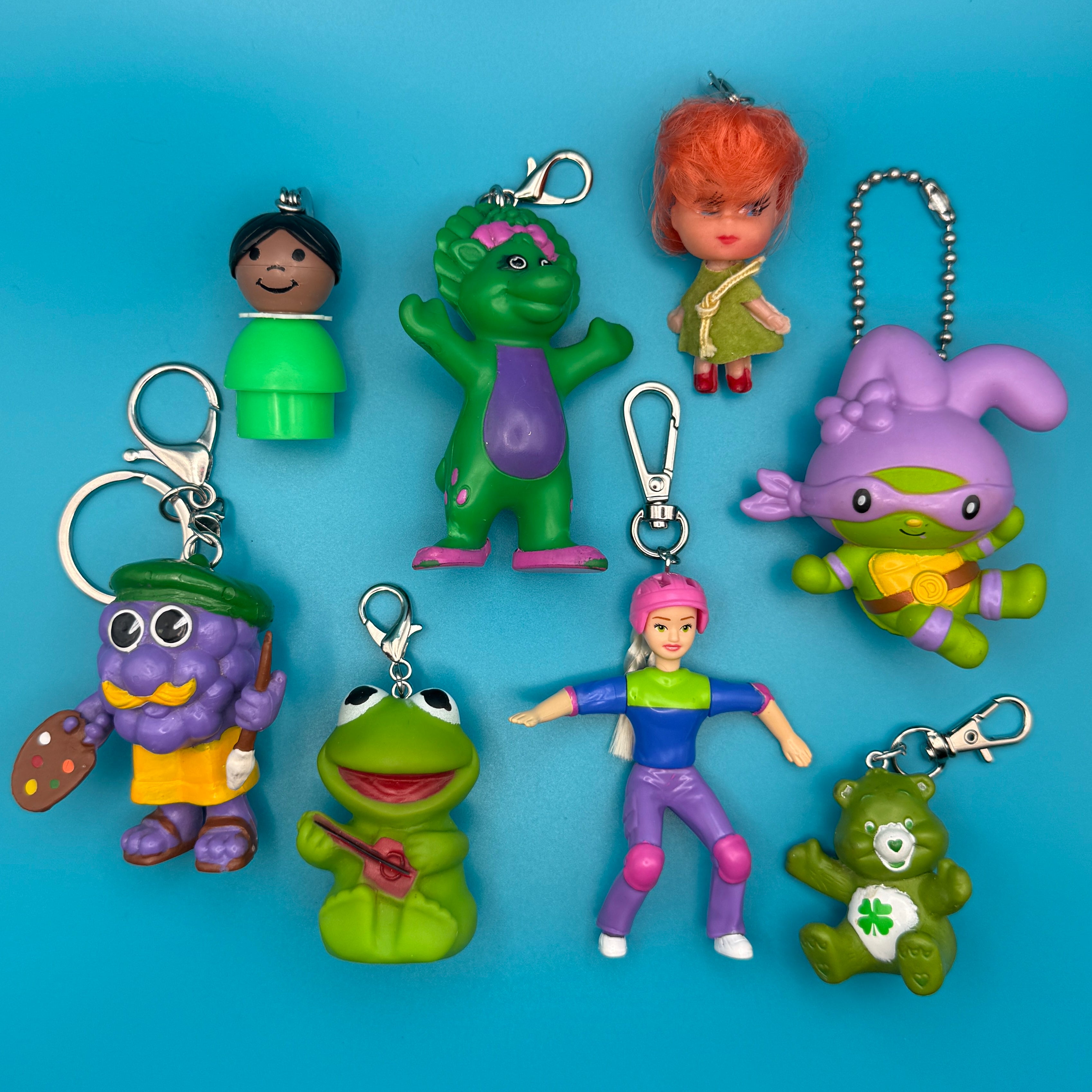 1970s- Green Toy    Collection -  vintage keychain vintage charms for bag nostalgia vintage keychains y2k collectible - Bag Crap